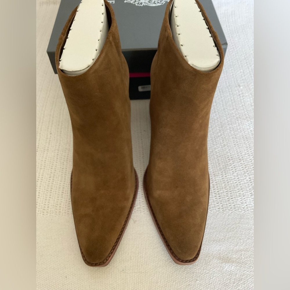 Vince Camuto Brown Ankle Boots with Almond Toe - Picture 2 of 7